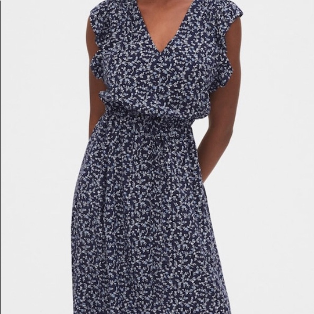 Vintage GAP Floral Ruffle Sleeve Midi Dress - Picture 2 of 5